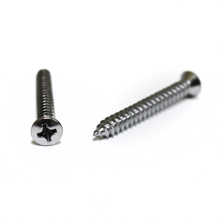 Phillips Oval Head Tapping Screws 10 X 1 1 2 W 8 Head Chrome