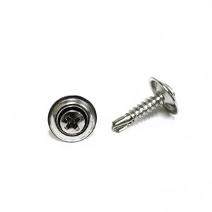 Phillips Oval Head Sems Tek Screws w/ Countersunk Washer #8-18 x 3/4" Chrome