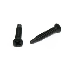 Phillips Oval Head Teks Tapping Screws #8 x 1" w/ #6 Head Black