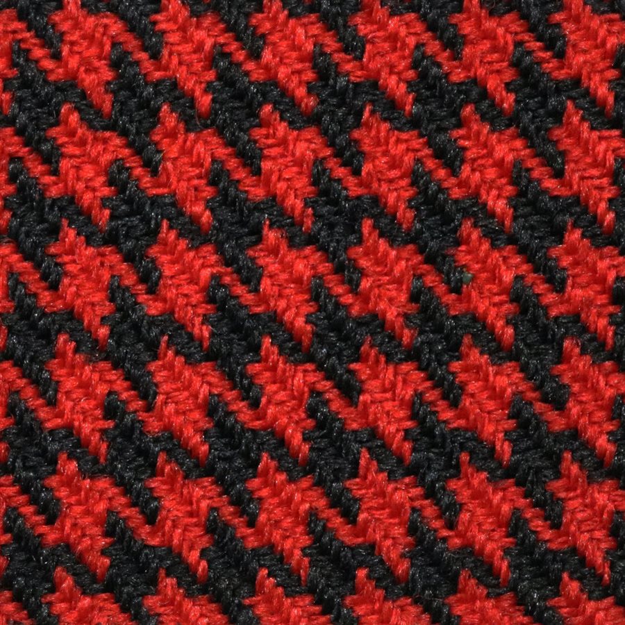 Nova Houndstooth Automotive Cloth Red