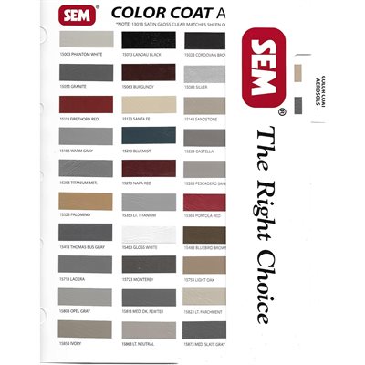 SEM Color Coat Sample Card