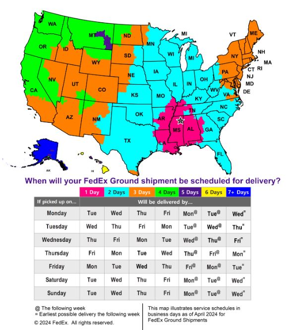 FedEx Ground Map